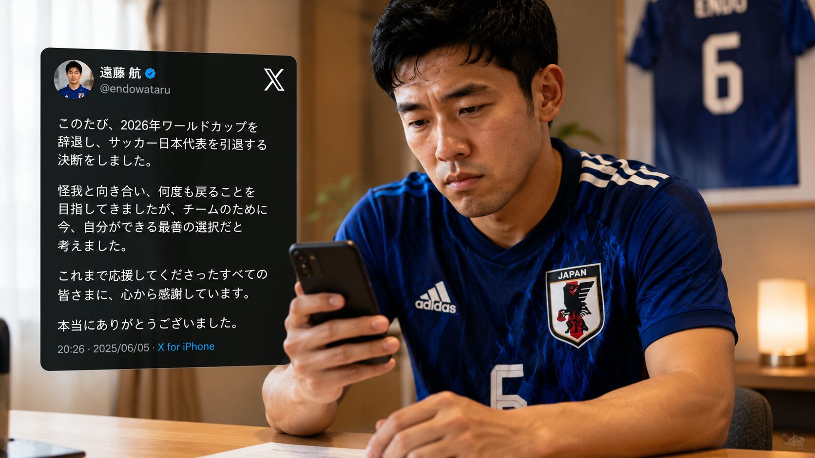 遠藤航 代表引退 発表