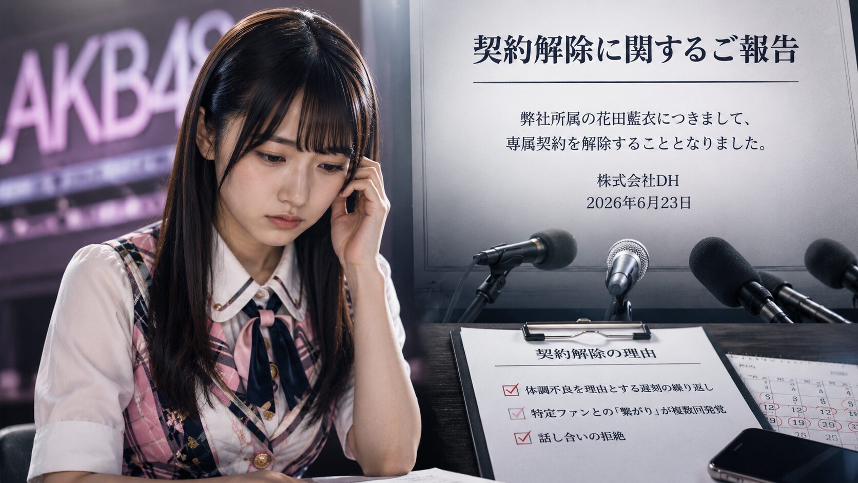 花田藍衣 AKB48 契約解除