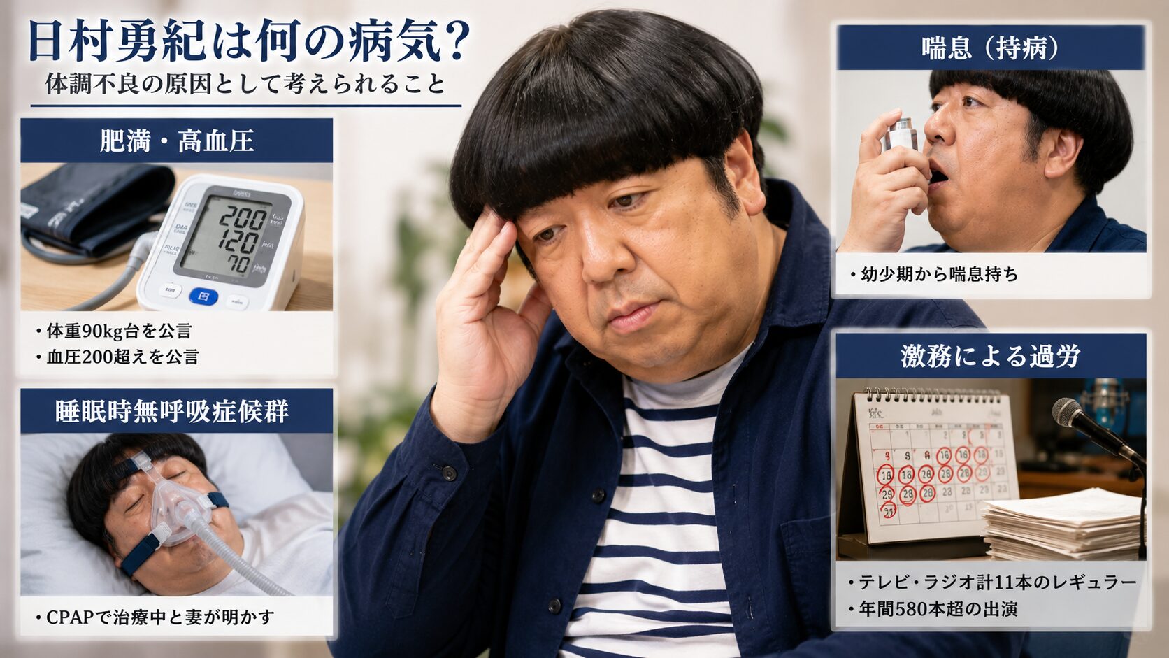 日村勇紀 病気 体調不良