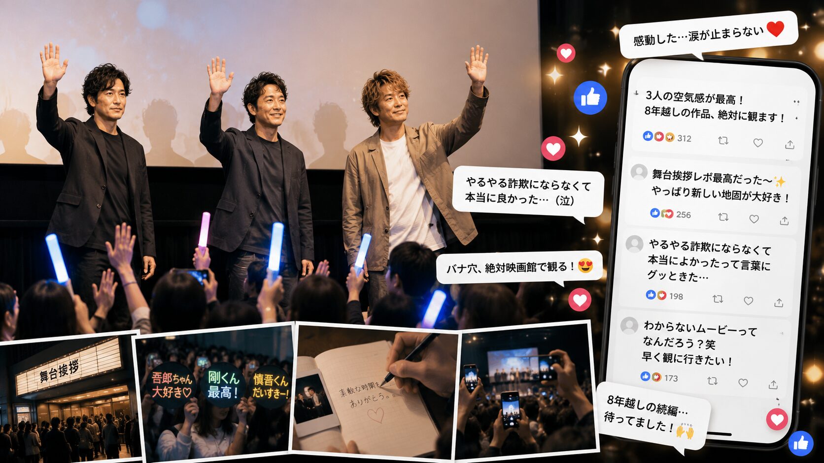 映画バナ穴 舞台挨拶 ファンの反応