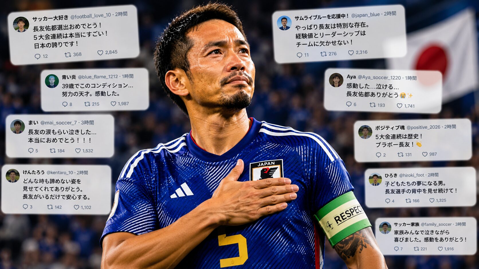 長友佑都W杯選出ファン反応