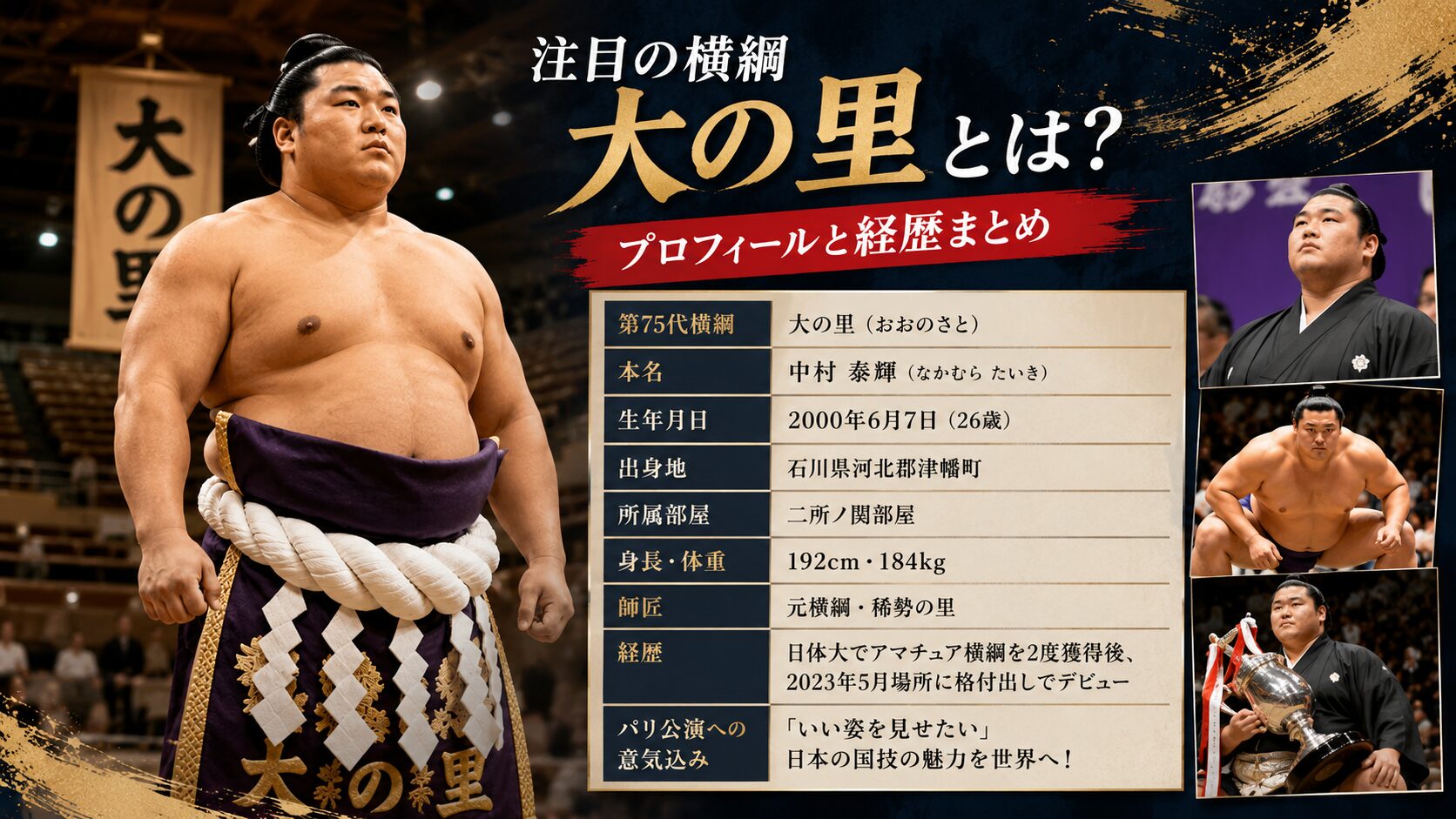 大相撲パリ公演2026 大の里