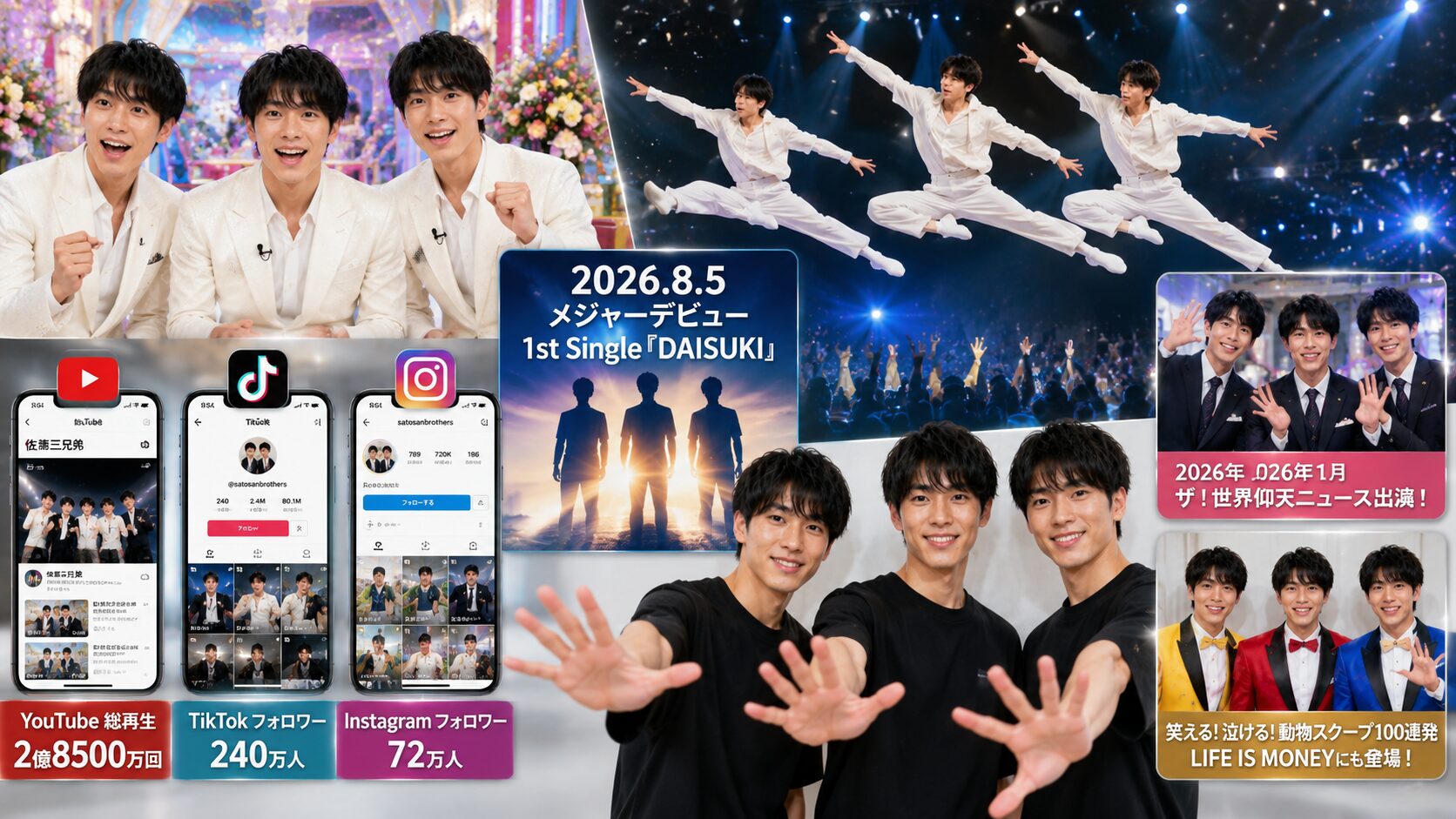 佐藤三兄弟 テレビ出演 2026
